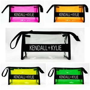 New! Kendall + Kylie Transparent Zip Top PVC Cosmetics Pouch (Sold Individually)